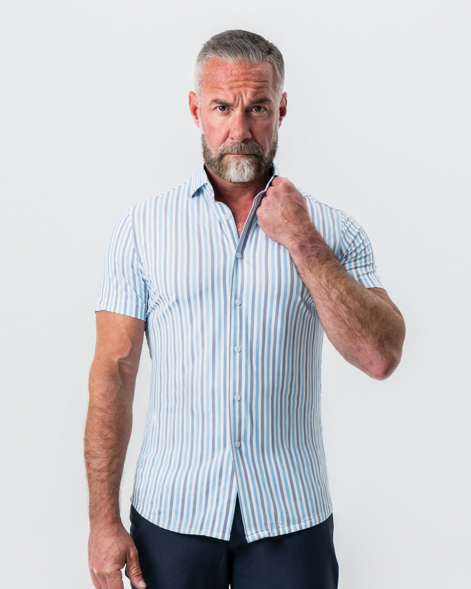 State & Liberty - "The Vito" Blue, Navy, and White Striped