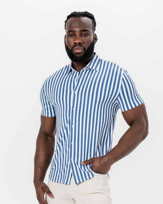 State & Liberty - "The Bay" Navy & White Bengal Stripe