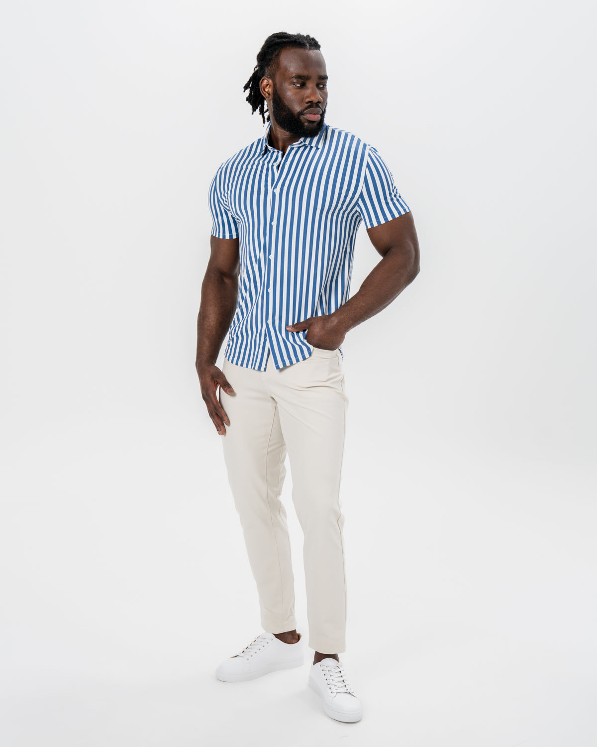State & Liberty - "The Bay" Navy & White Bengal Stripe