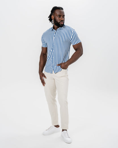 State & Liberty - "The Bay" Navy & White Bengal Stripe