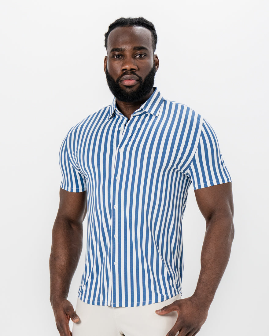 State & Liberty - "The Bay" Navy & White Bengal Stripe