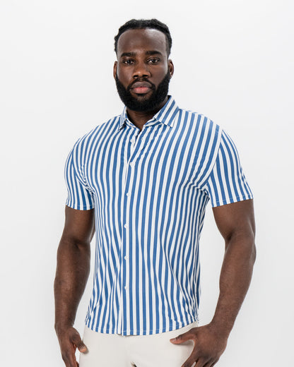 State & Liberty - "The Bay" Navy & White Bengal Stripe