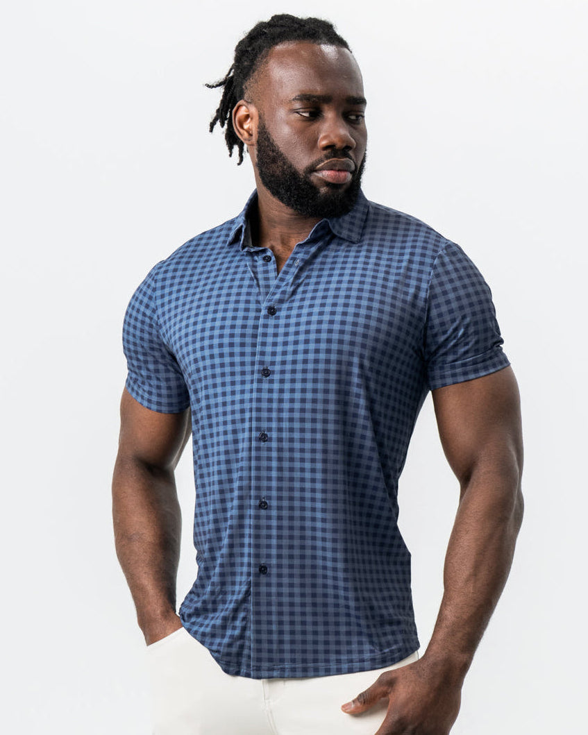 State & Liberty - "The Petoskey" Navy & Blue Big Gingham