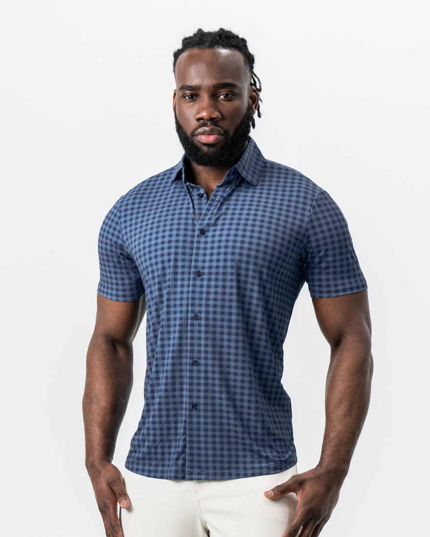 State & Liberty - "The Petoskey" Navy & Blue Big Gingham
