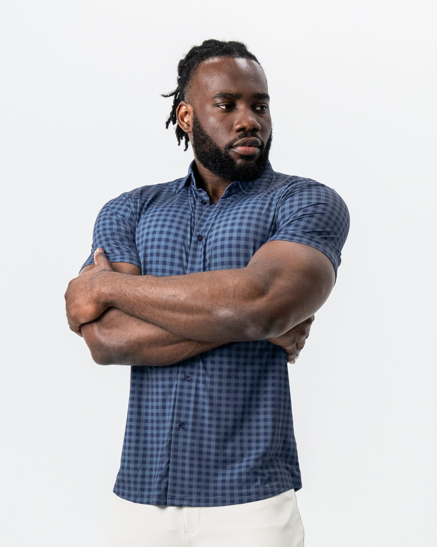 State & Liberty - "The Petoskey" Navy & Blue Big Gingham