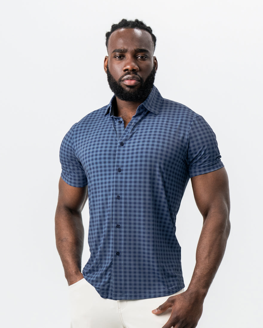 State & Liberty - "The Petoskey" Navy & Blue Big Gingham