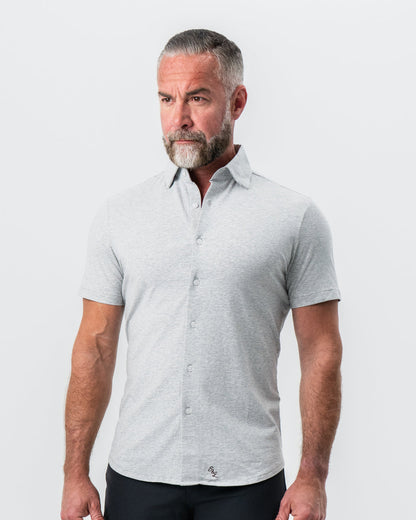 State & Liberty - "The Baldwin" Grey Short Sleeve Button Down