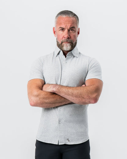 State & Liberty - "The Baldwin" Grey Short Sleeve Button Down