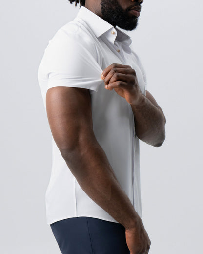 State & Liberty - "The Marco" Solid White with Tortoise Shell Buttons