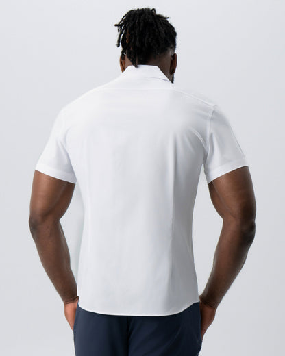 State & Liberty - "The Marco" Solid White with Tortoise Shell Buttons