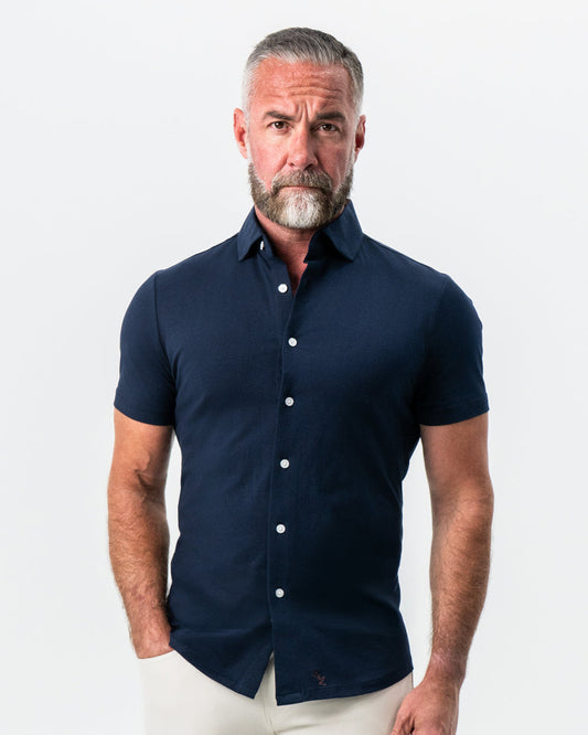 State & Liberty - "The Hawkins" Navy Short Sleeve Button Down