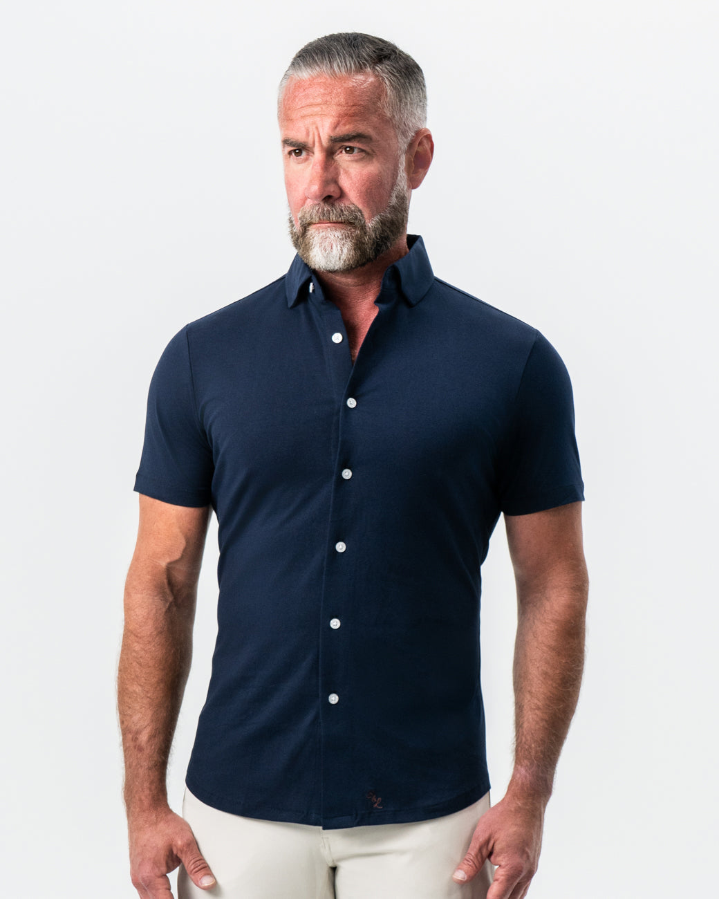 State & Liberty - "The Hawkins" Navy Short Sleeve Button Down