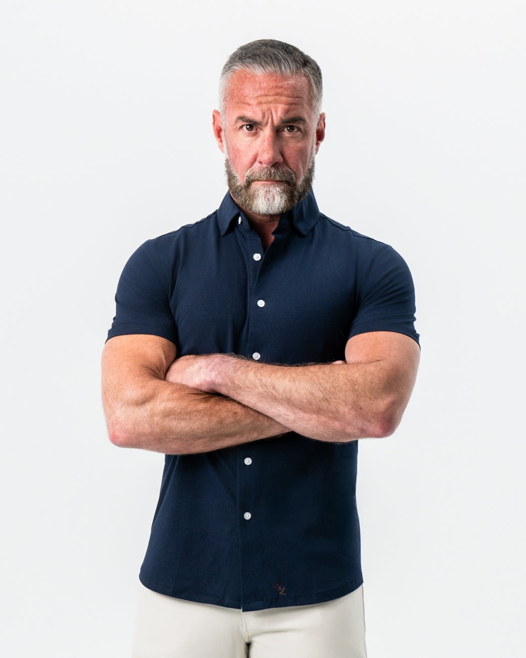 State & Liberty - "The Hawkins" Navy Short Sleeve Button Down