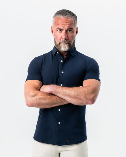 State & Liberty - "The Hawkins" Navy Short Sleeve Button Down