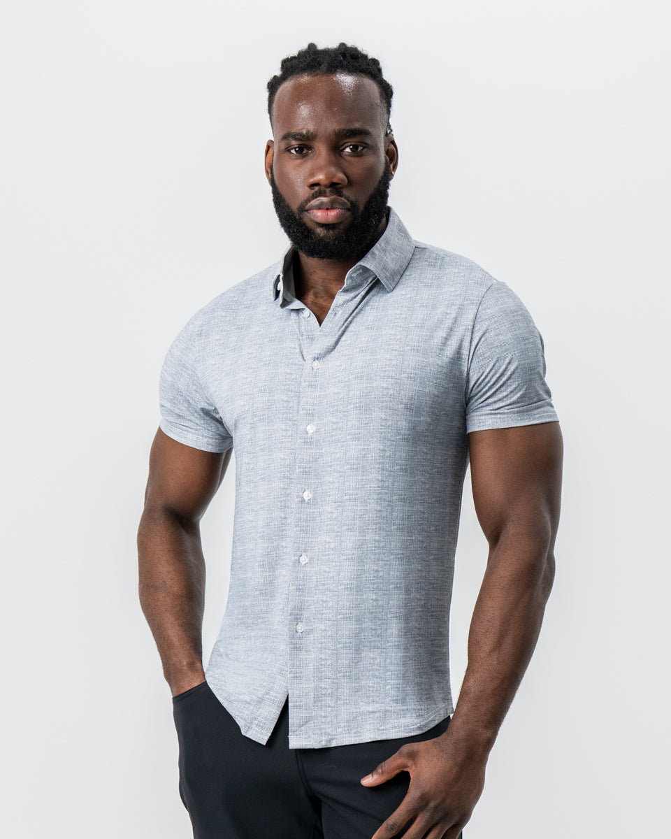 State & Liberty - "The Jefferson" Light Grey Printed Linen