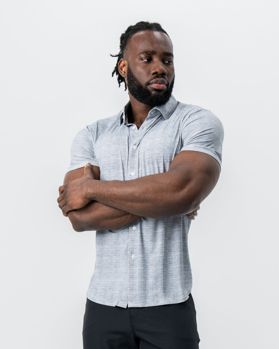 State & Liberty - "The Jefferson" Light Grey Printed Linen