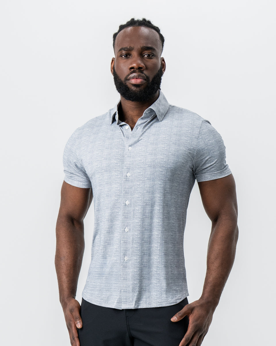 State & Liberty - "The Jefferson" Light Grey Printed Linen
