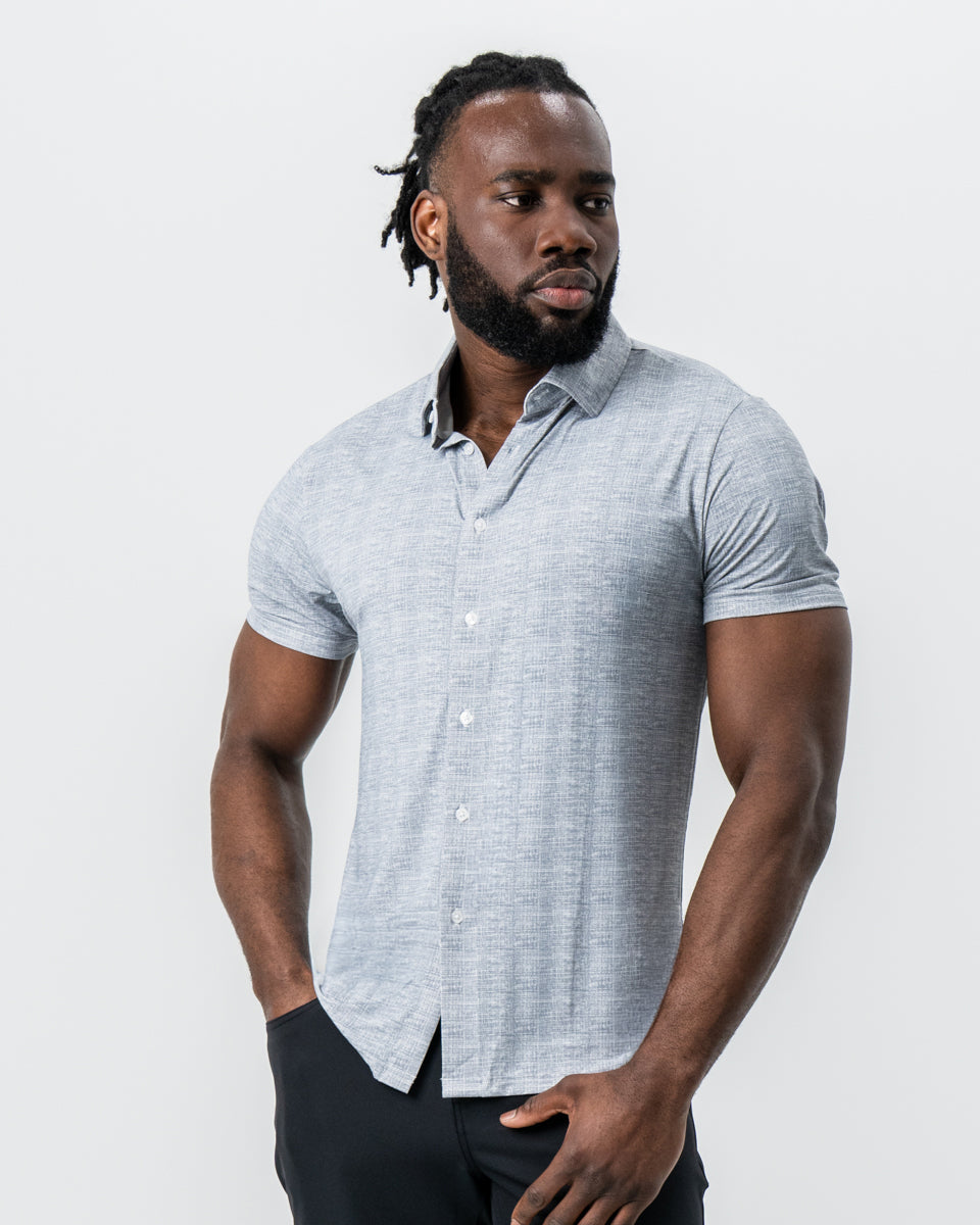 State & Liberty - "The Jefferson" Light Grey Printed Linen