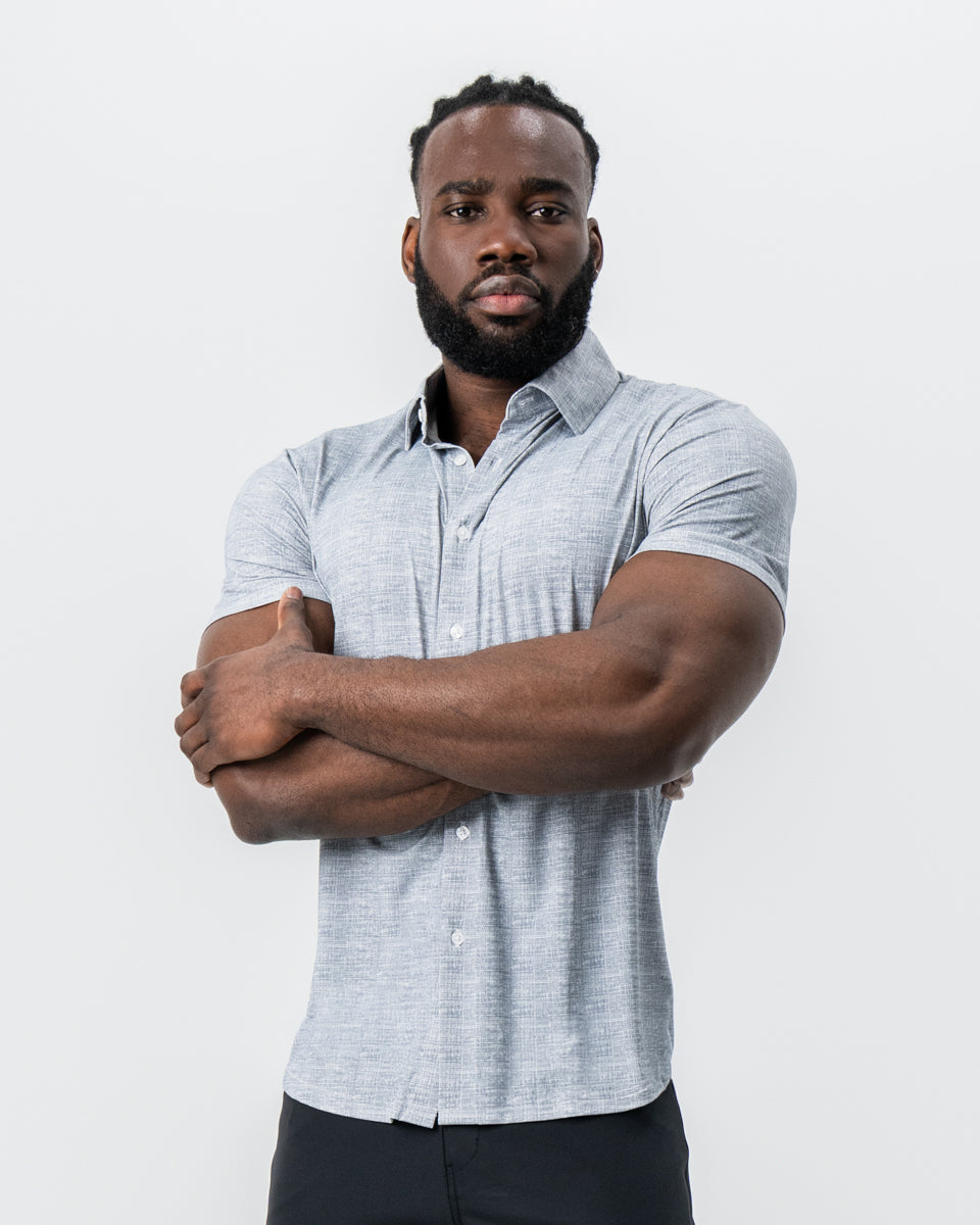 State & Liberty - "The Jefferson" Light Grey Printed Linen
