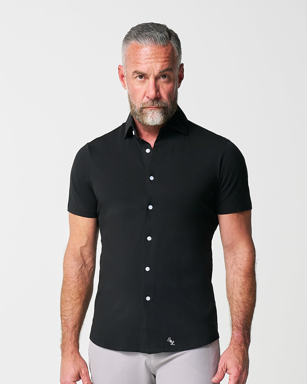 State & Liberty - "The Roth" Black Short Sleeve Button Down