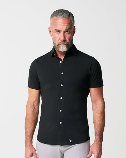 State & Liberty - "The Roth" Black Short Sleeve Button Down