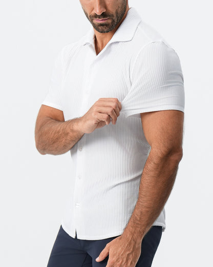 State & Liberty - Seersucker Short Sleeve Button Down - White