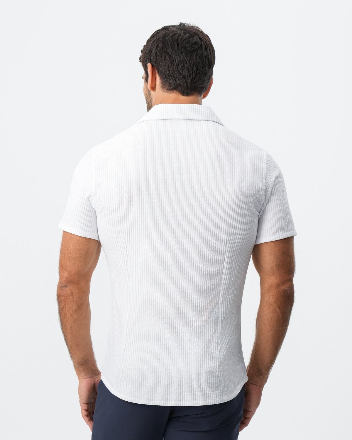 State & Liberty - Seersucker Short Sleeve Button Down - White