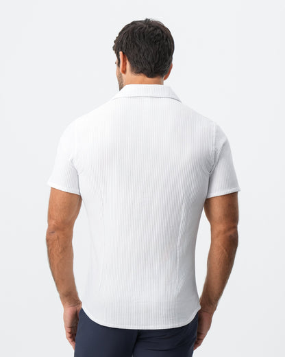 State & Liberty - Seersucker Short Sleeve Button Down - White