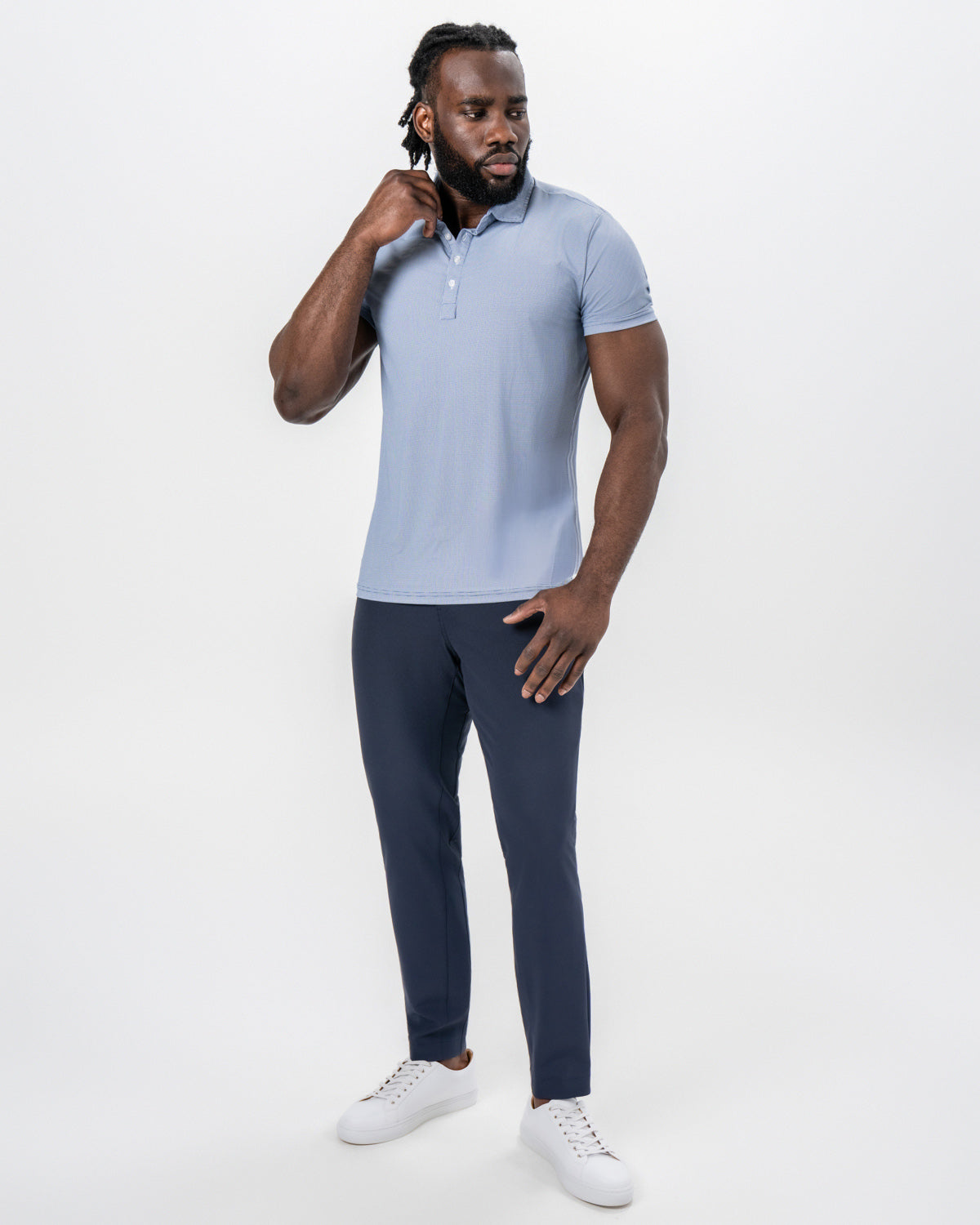 State & Liberty - "The Crosby" Navy & White Mini Geo Pattern