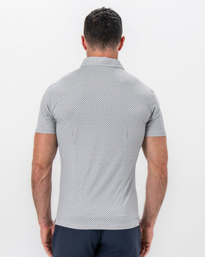 State & Liberty - "The Frost" White with Navy Square Print