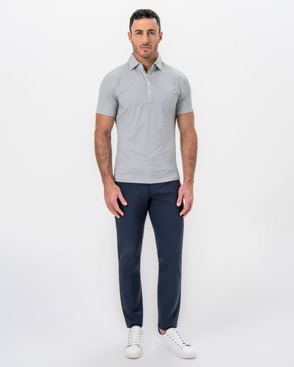 State & Liberty - "The Frost" White with Navy Square Print
