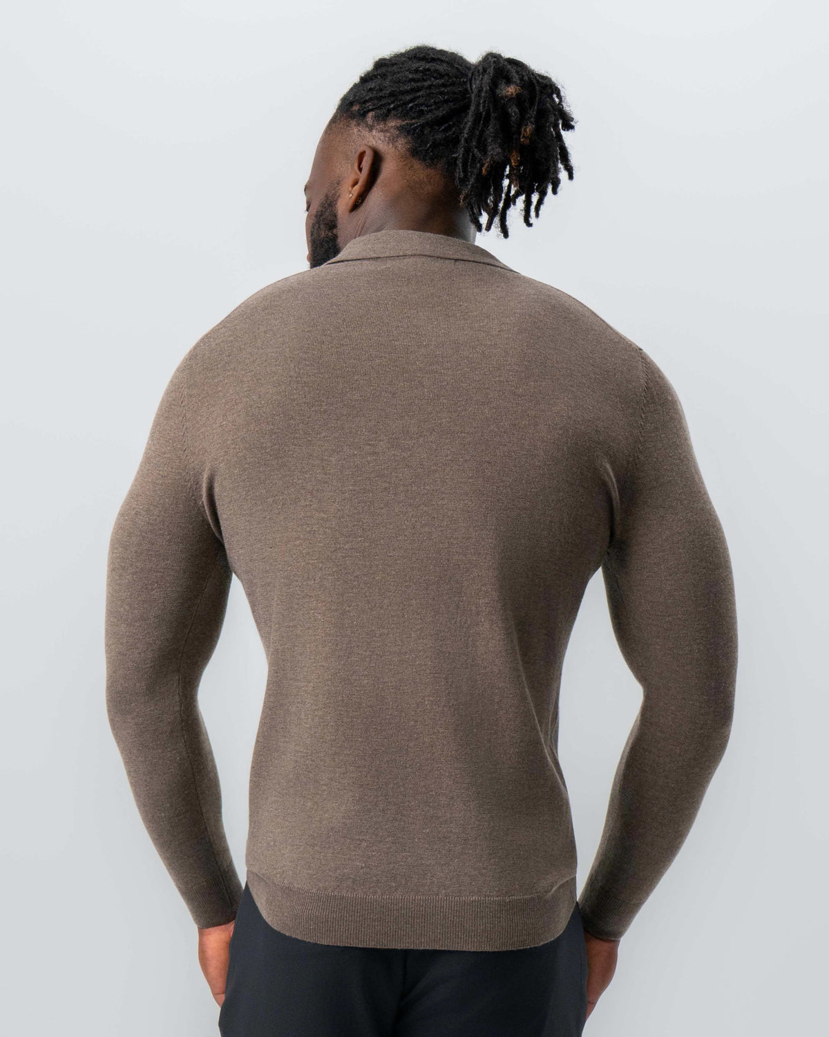 State & Liberty - Buttonless Sweater Polo - Brown