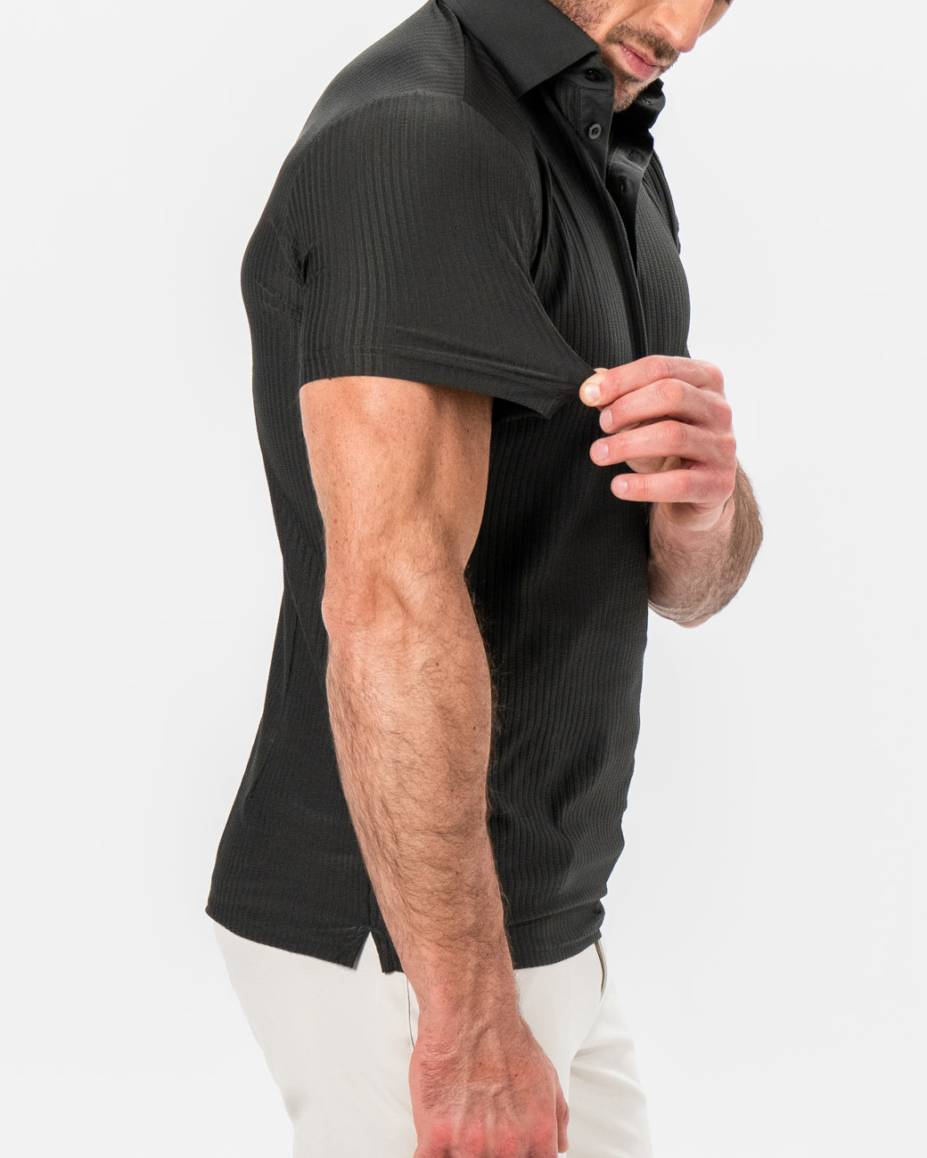 State & Liberty - Seersucker Polo - Army Green