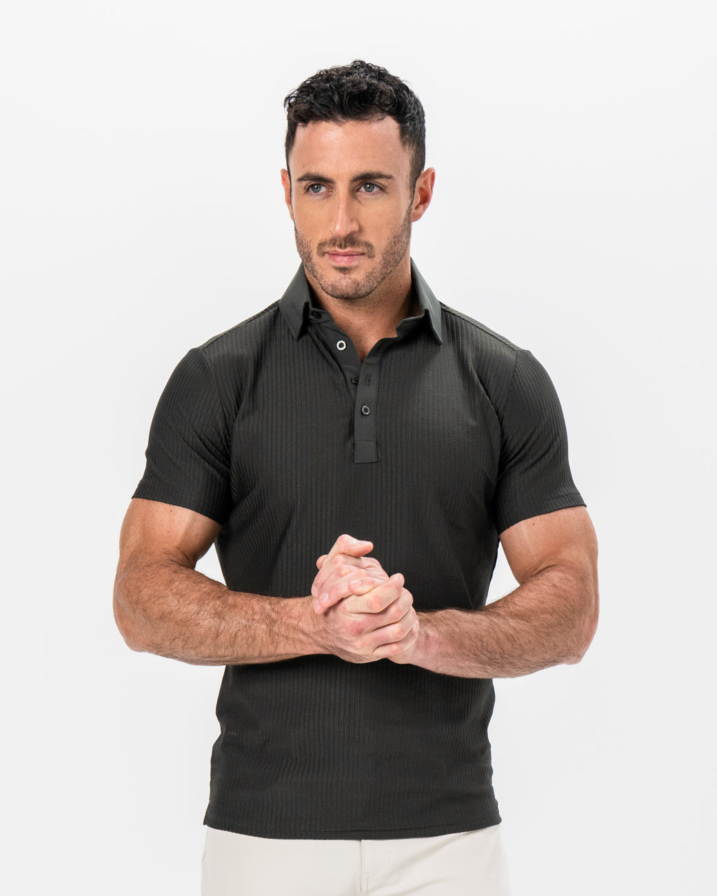 State & Liberty - Seersucker Polo - Army Green