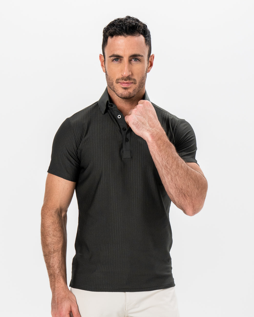 State & Liberty - Seersucker Polo - Army Green