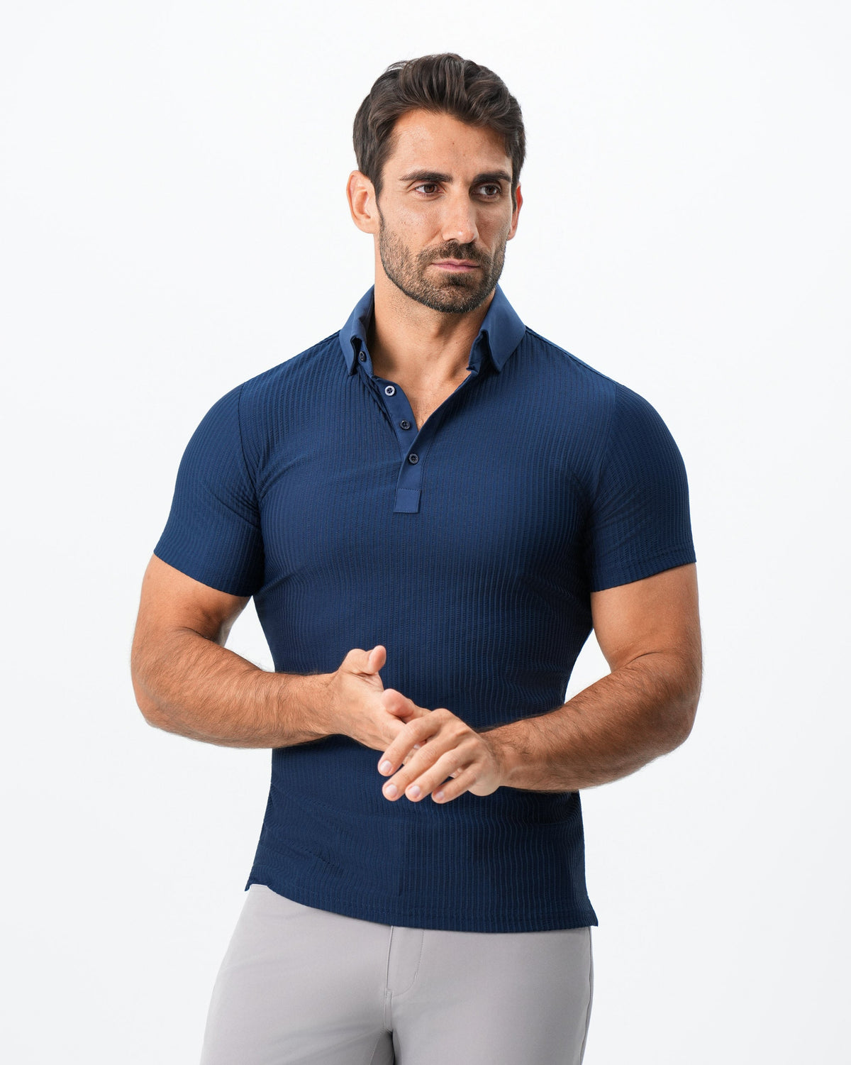 State & Liberty - Seersucker Polo - Navy