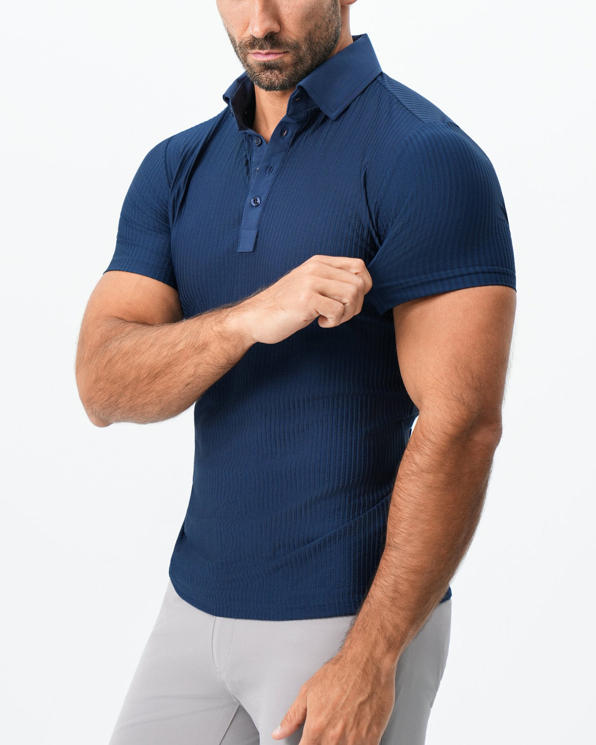 State & Liberty - Seersucker Polo - Navy