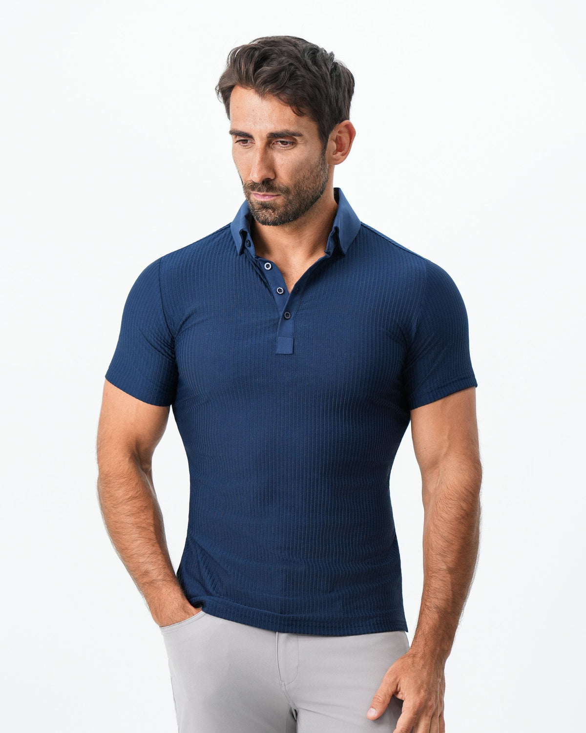 State & Liberty - Seersucker Polo - Navy