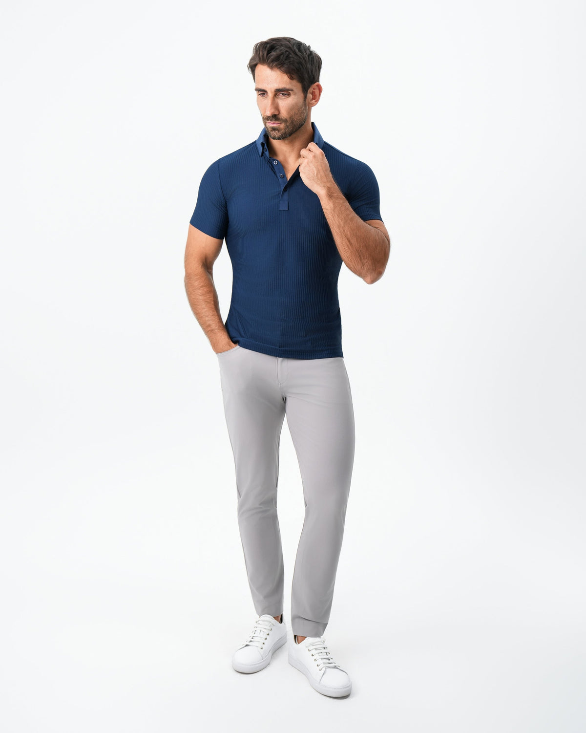 State & Liberty - Seersucker Polo - Navy