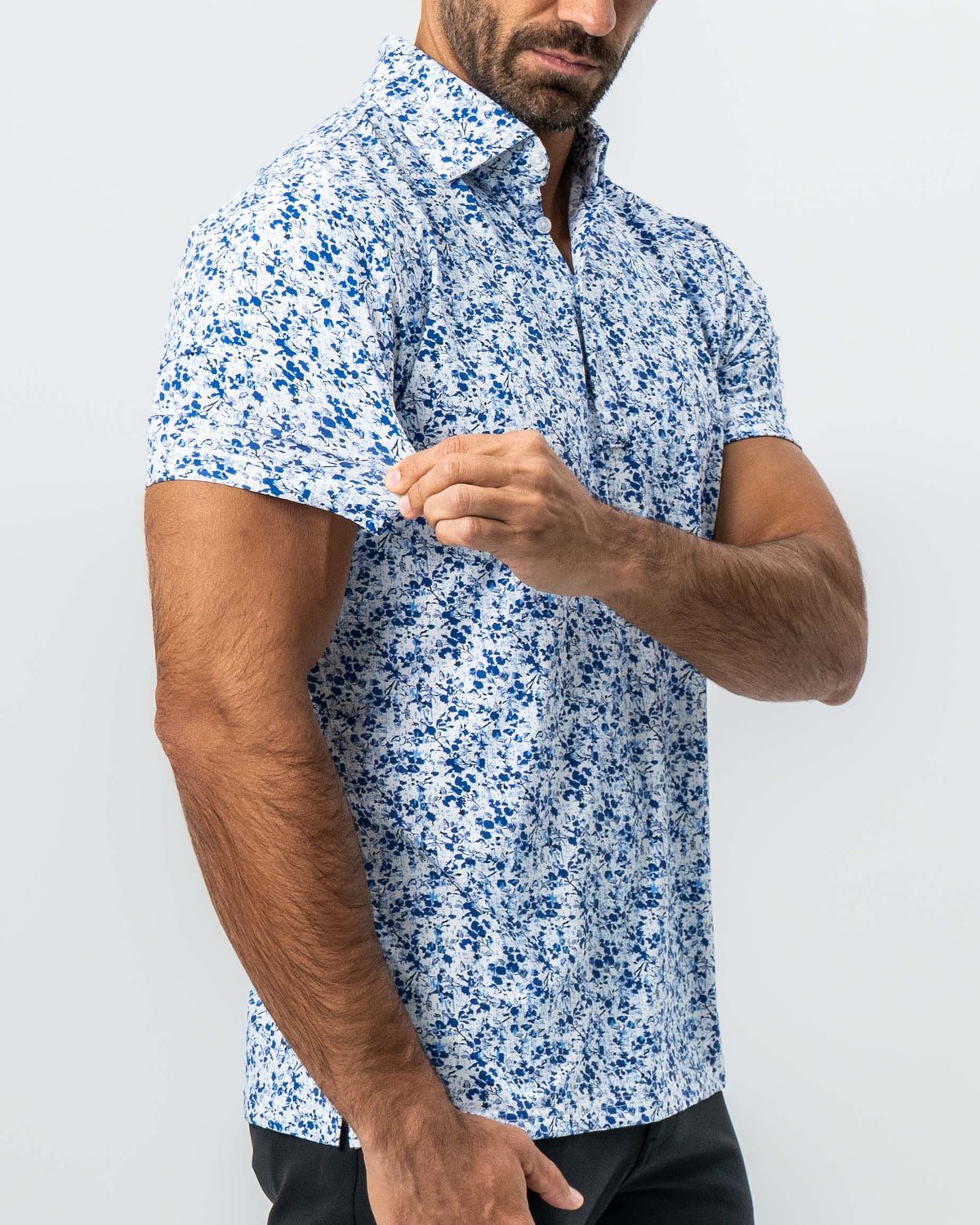 State & Liberty - "The Arctic" White, Navy & Blue Floral