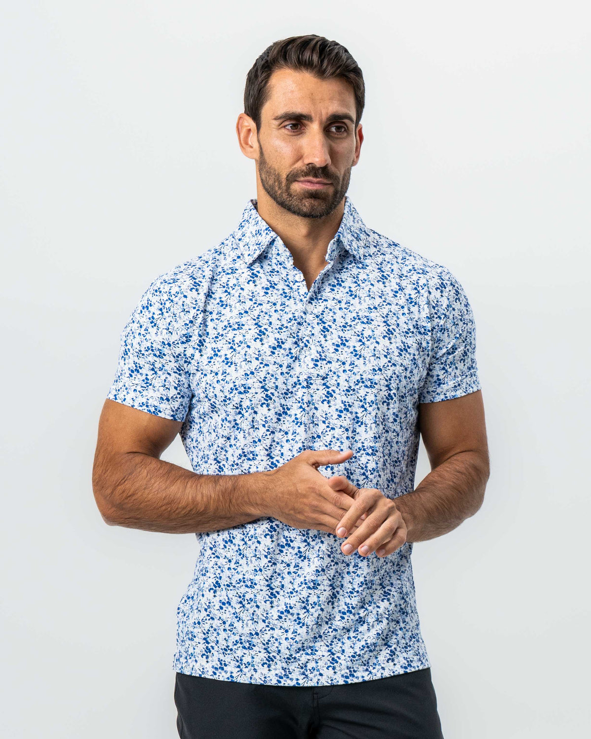 State & Liberty - "The Arctic" White, Navy & Blue Floral