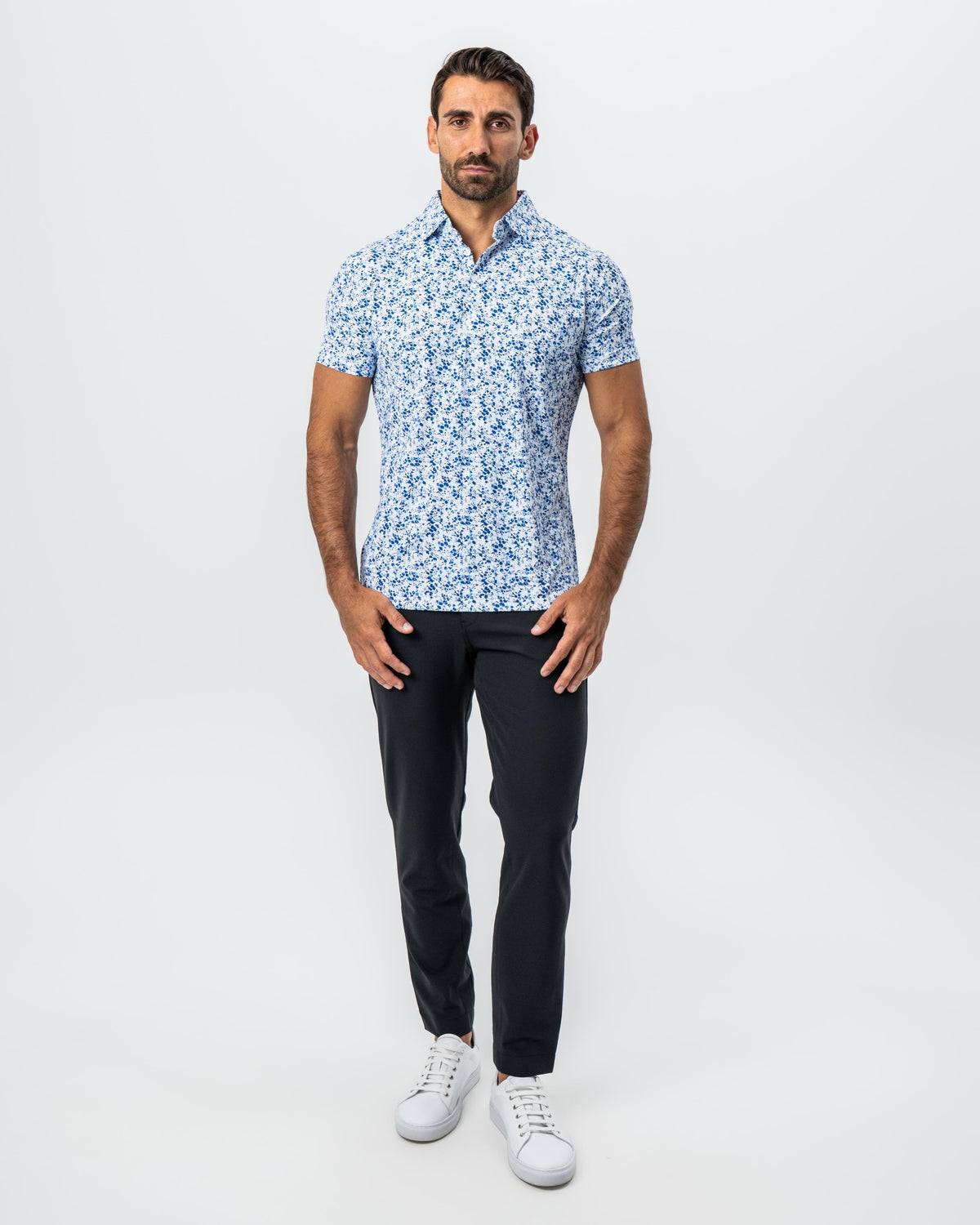 State & Liberty - "The Arctic" White, Navy & Blue Floral