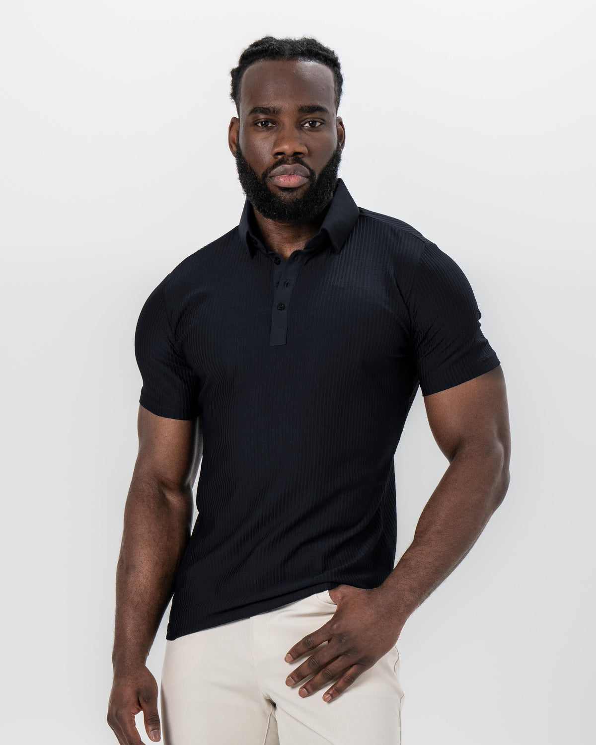 State & Liberty - Seersucker Polo - Black