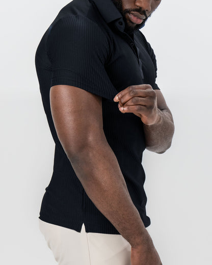 State & Liberty - Seersucker Polo - Black