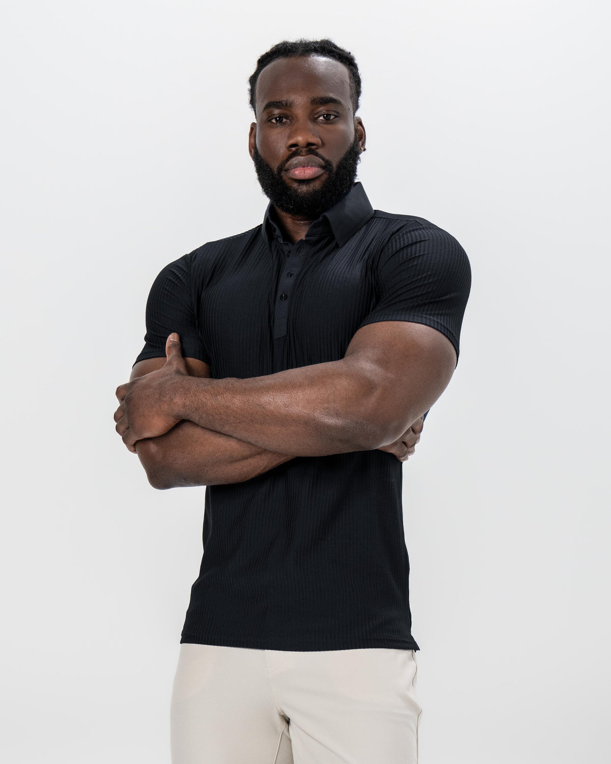 State & Liberty - Seersucker Polo - Black