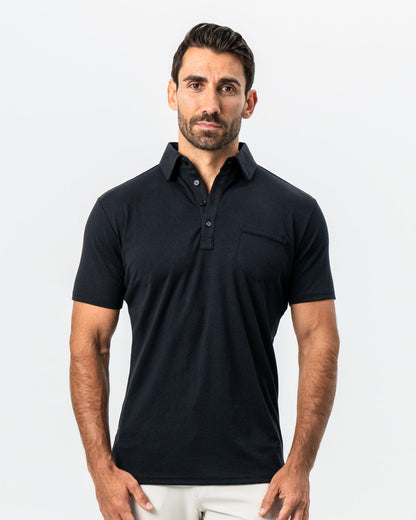 State & Liberty - "The Mercury" Black Pique Polo