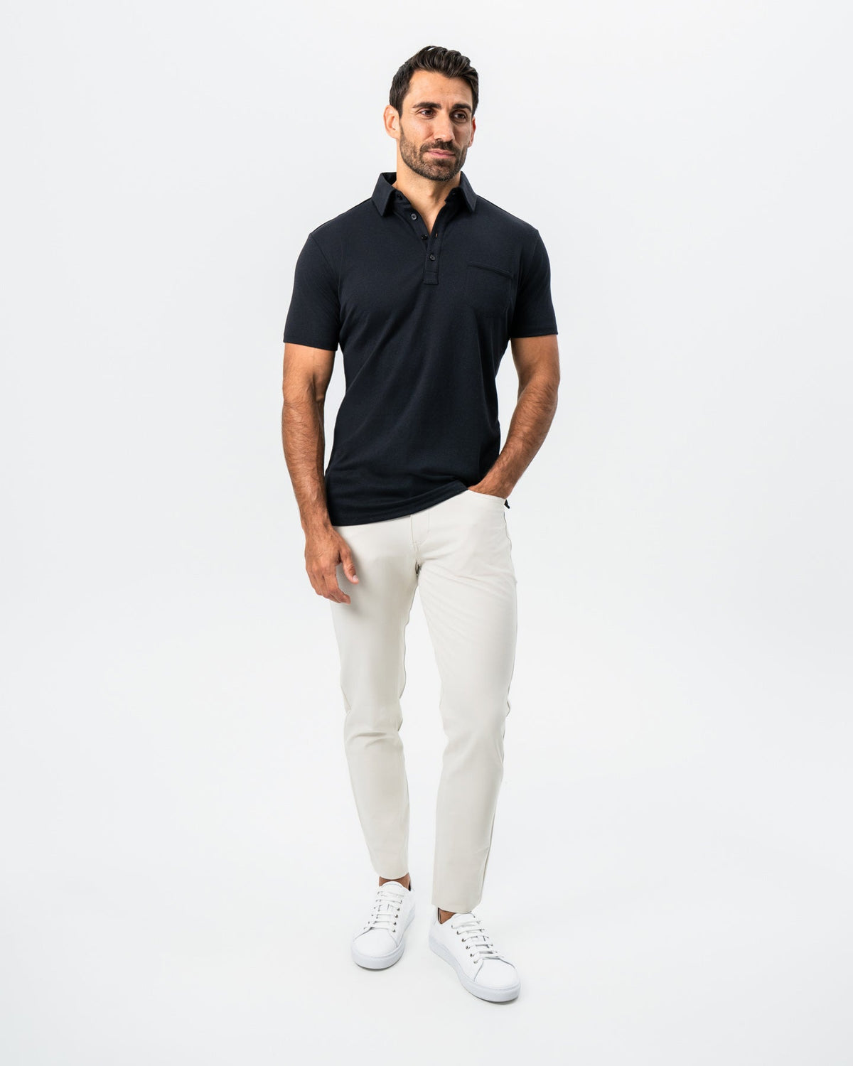 State & Liberty - "The Mercury" Black Pique Polo
