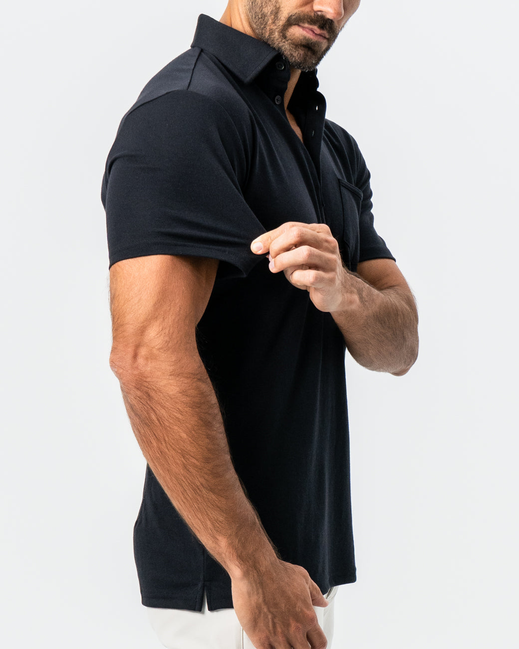 State & Liberty - "The Mercury" Black Pique Polo