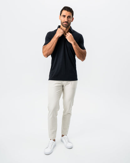 State & Liberty - "The Mercury" Black Pique Polo