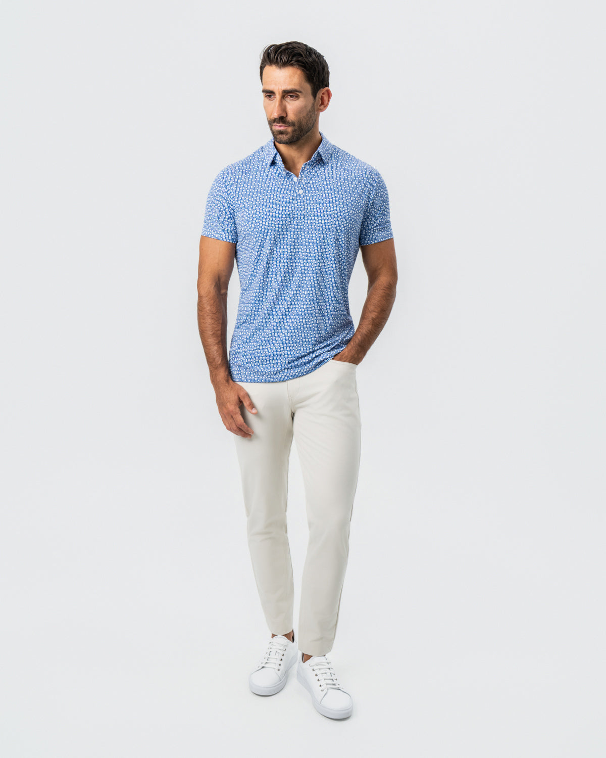 State & Liberty - "The Beckham" Geo Royal Blue & White Double Circle